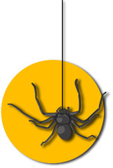 Paper Cut Illustration of a Halloween Spider