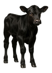 Black Angus calf standing.