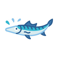 Simple blue fish illustration on a black background