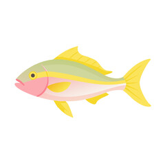 Colorful Cartoon Fish Illustration on Black Background Stock Image