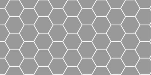 Seamless geometric hexagonal honeycomb pattern design with a futuristic grid texture