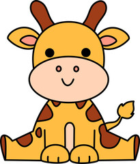 Cute Cartoon Giraffe Illustration