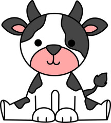 Cute Cartoon Cow Illustration