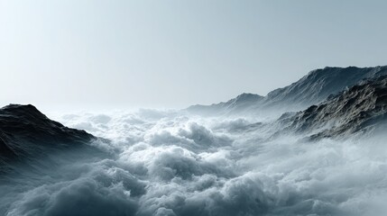 Mountain Peaks Above Cloud Layer