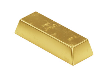 A solid rectangular gold bullion bar with a reflective surface on a black background