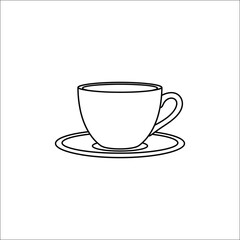 Elegant cup and saucer design isolated on white background isolated on transparent background