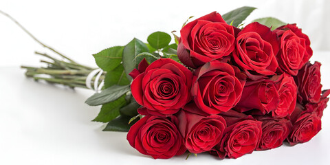 Obraz premium Bouquet of red roses isolated on transparent background 
