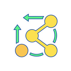 Abstract network diagram with arrows and nodes