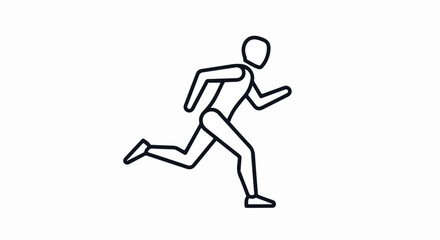 Running Man Icon, Simple Line Art