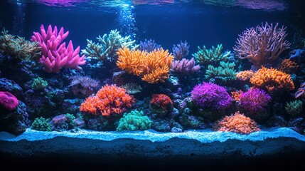 Obraz premium Colorful coral reef underwater scenery with vibrant aquatic life