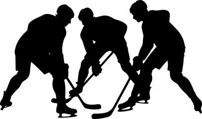 Hockey Team Silhouette – Players Celebrating Victory Vector" bundle
