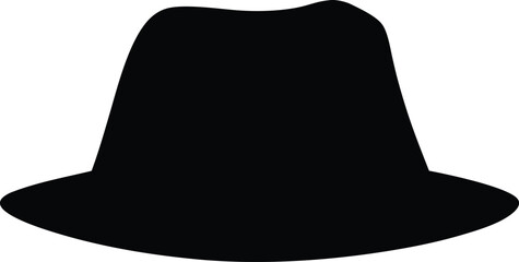 Fedora hat silhouette vector, fedora hat icon vector