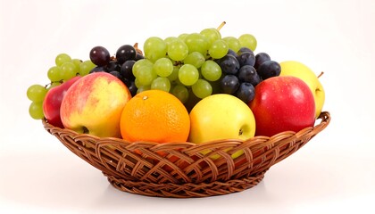 Colorful fruit arrangement in a basket