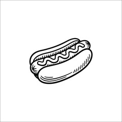 Classic new york hot dog illustration isolated on white background isolated on transparent background