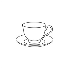 Stylized coffee cup with steam isolated on white background isolated on transparent background
