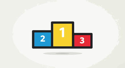 Colorful Podium with Numbers Illustration