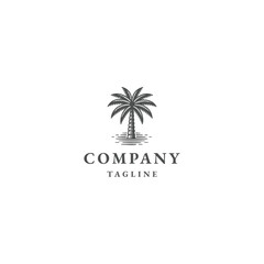 Palm tree logo icon design template flat vector