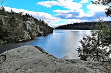 Frozen Lake Minnewaska in New York 