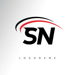 SN Modern Minimalist Letter Monogram Logo - Sleek Stylish Branding & Visual Identity Design