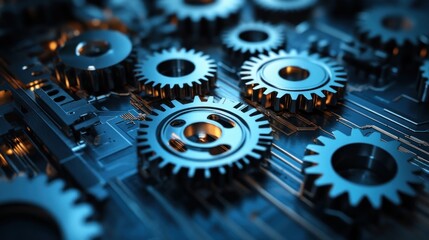 Interconnected gears on a circuit board