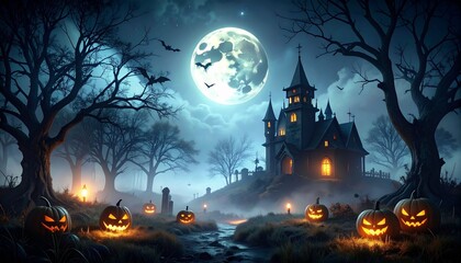 The spooky night background. Spooky night halloween background. Halloween theme dark background. Halloween spooky night background