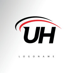 UH Modern Minimalist Letter Monogram Logo - Sleek Stylish Branding & Visual Identity Design