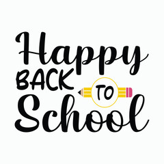 Happy Back to School Typography with Pencil Icon – Education Lettering Design for Class and Learning Events