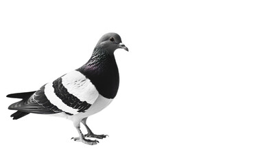 Fototapeta premium Black and white striped of pige on transparent background, png