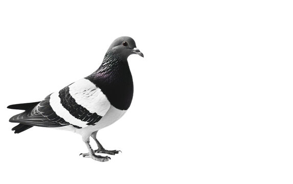 Black and white striped of pige on transparent background, png