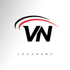 VN Modern Minimalist Letter Monogram Logo - Sleek Stylish Branding & Visual Identity Design
