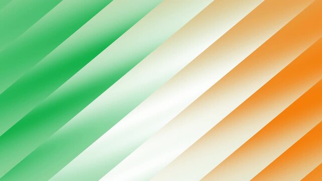 Independence day themed diagonal stripes in green, white, and orange evoke patriotic and festive vibes. Suitable for summer celebrations. - Powered by Adobe