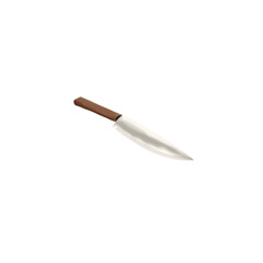 a kitchen knife with a wooden handle without background