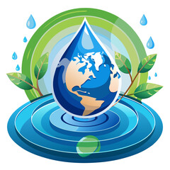 Fototapeta premium earth and water drop