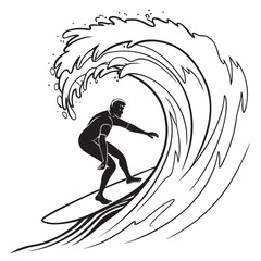 silhouette of a surfer
