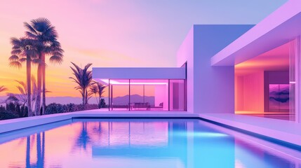 Fototapeta premium property data stream from luxury villa