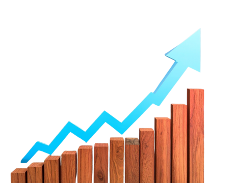 Firefly_3d Money Bag with dollar sign - Firefly_a blue graph with a rising arrow