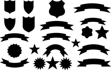 Badge, Ribbon & Award Shape Vector Set &ndash; Emblems & Labels Collection"