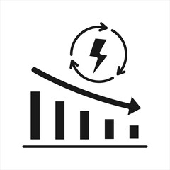 Reduce Energy Usage Glyph Icon