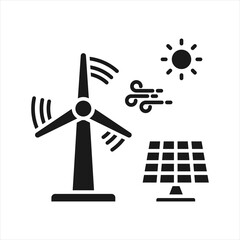 Renewable Energy Glyph Icon