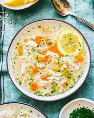 Hearty Chicken Noodle Soup with Lemon
