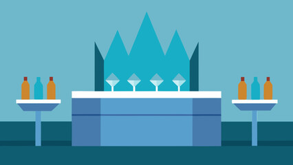 Corporate Lounge with Crystal Glassware Display