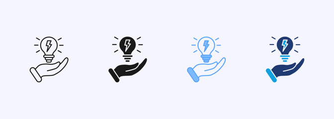 Energy Saving Icon Set Multiple Style Collection