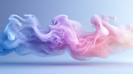 Fototapeta premium Dynamic colorful smoke waves abstract art digital background soft gradients artistic view visual concept