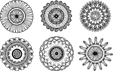 "Intricate Mandala Vector Set – Decorative Circular Floral Patterns"