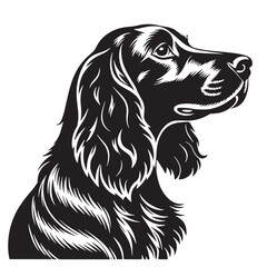 black cockerspaniel Silhouette Vector, High Quality Illustration on White Background