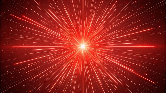 Bright red starburst light streaks explosion