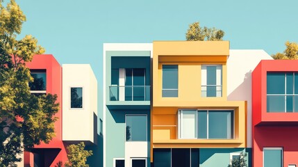 architecture abstract visualization of modular housing unit