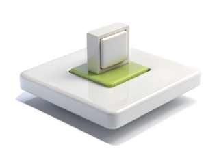 Modern light switch isolated on transparent background