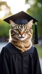 A cat wearing a graduation gown and cap (1)
