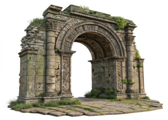 Obraz premium Ancient stone archway crumbling ruin civilization overgrown historic architecture weathered ancient stone archway stands crumbling and overgrown evoking sense of lost civilization and historic
